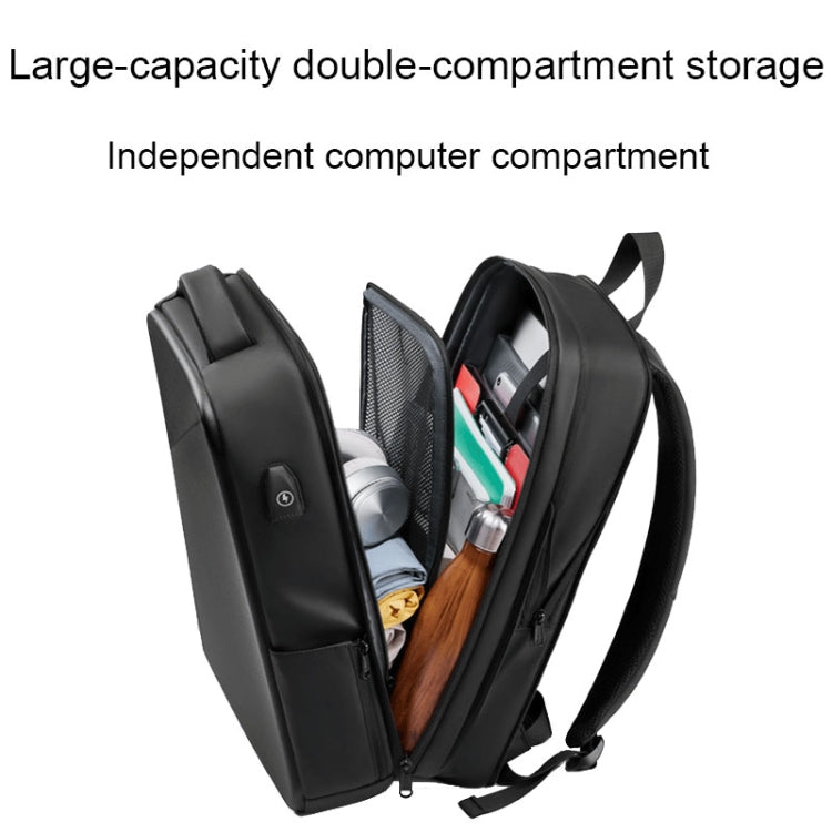 EVA Hard Shell Expandable Laptop Backpack with USB Port Multifunctional Business Travel Backpack(Black) - Backpack by buy2fix | Online Shopping UK | buy2fix