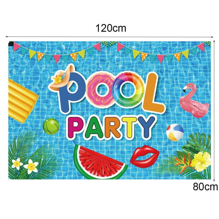 80x120cm Summer Pool Party Decoration Backdrop Swimming Ring Photography Background Cloth(11418489) -  by buy2fix | Online Shopping UK | buy2fix