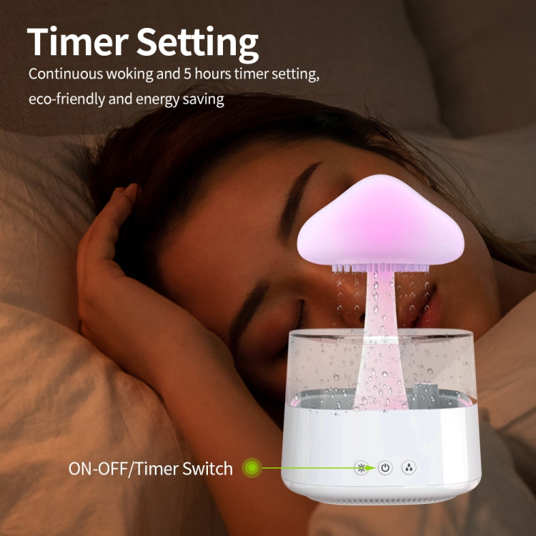 CH08 450ml Rain Humidifier Mushroom Cloud Colorful Night Lamp Aromatherapy Machine, Style: Without Remote Controller(White) - Air Purifiers & Accessories by buy2fix | Online Shopping UK | buy2fix