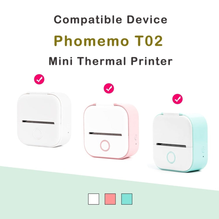 For Phomemo T02 3rolls Bluetooth Printer Thermal Paper Label Paper 50mmx3.5m 20 Years Black on Transparent Sticker - Printer Accessories by Phomemo | Online Shopping UK | buy2fix