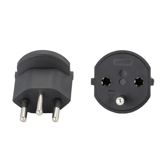 EU to Switzerland Convertible Plug With Ground Wire Travel Adaptor(Black) - Plug Adaptor by buy2fix | Online Shopping UK | buy2fix