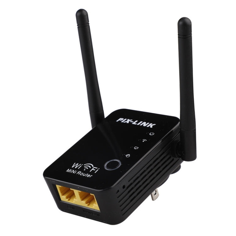 PIX-LINK 2.4G 300Mbps WiFi Signal Amplifier Wireless Router Dual Antenna Repeater(US Plug) - Broadband Amplifiers by PIX-LINK | Online Shopping UK | buy2fix