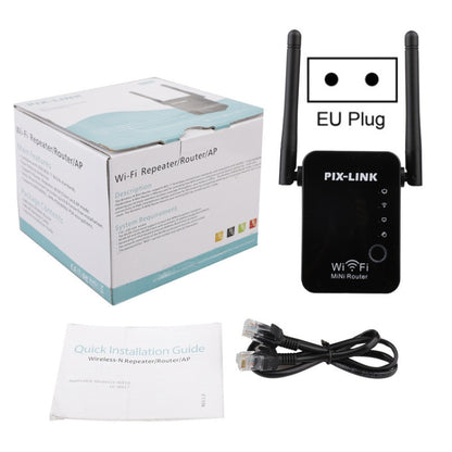 PIX-LINK 2.4G 300Mbps WiFi Signal Amplifier Wireless Router Dual Antenna Repeater(US Plug) - Broadband Amplifiers by PIX-LINK | Online Shopping UK | buy2fix