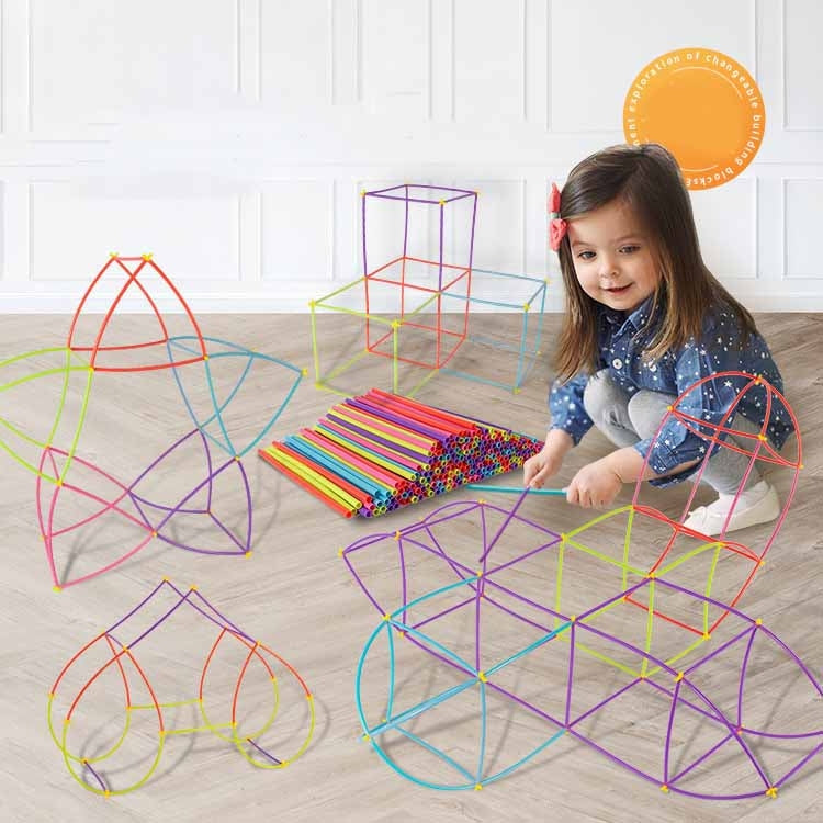 350pcs Pipe+350 Connectors DIY Plastic 4D Straw Building Blocks Joint Funny Development Toys - Building Blocks by buy2fix | Online Shopping UK | buy2fix