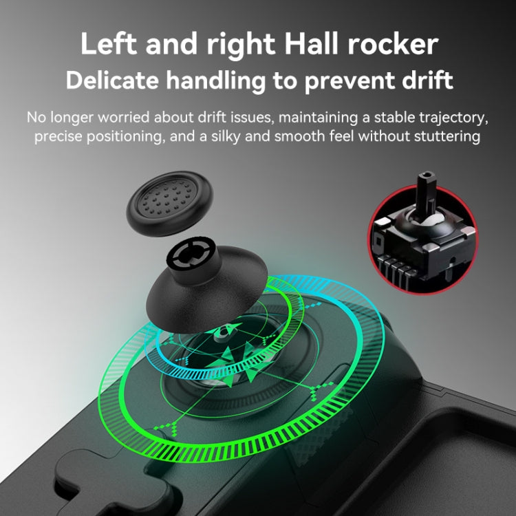 D6  Bluetooth Retractable Gamepad Dual Hall Six-Axis Somatosensory For Android/IPhone /Switch(White Black) - Gamepads by buy2fix | Online Shopping UK | buy2fix