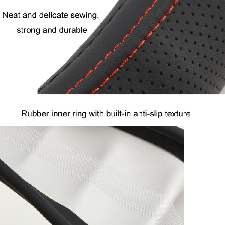 47cm Leather Truck Steering Wheel Cover(Black) - Steering Wheel Accessories by buy2fix | Online Shopping UK | buy2fix