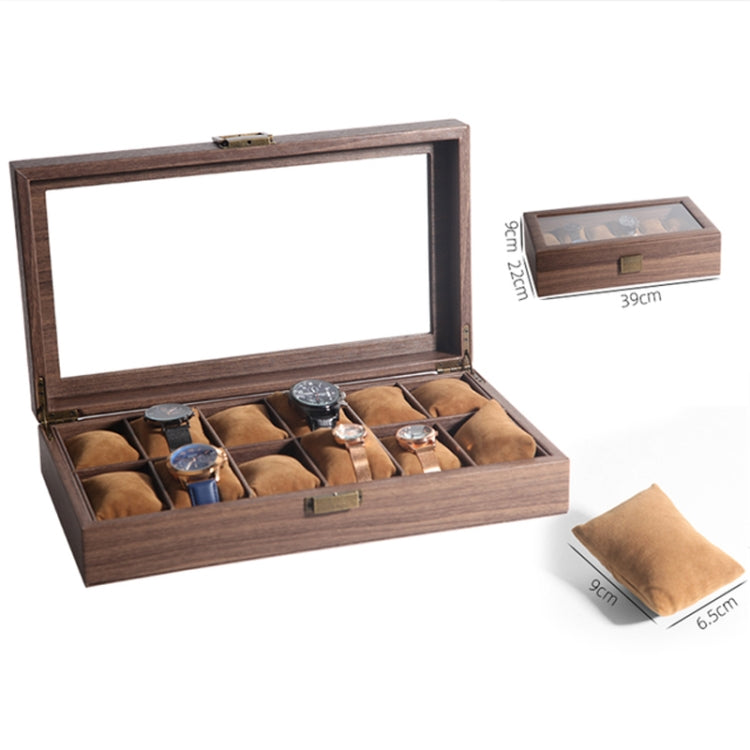 Wood Grain Leather Watch Display Box Watch Storage Case Jewelry Box, Style: 12 Digit Long - Watch Storages by buy2fix | Online Shopping UK | buy2fix