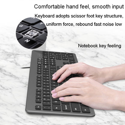 B035 2.4G Wireless Keyboard Scissor Foot Construction Silent Office Laptop External Keyboard, Color: Double-mold Bluetooth Gray - Wireless Keyboard by buy2fix | Online Shopping UK | buy2fix