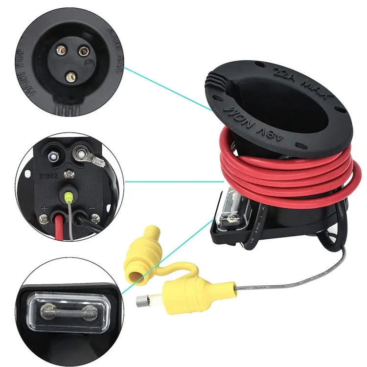 For Club Car DS Golf Cart 48V Charging Outlet 101802101 - EV Charger Accessories by buy2fix | Online Shopping UK | buy2fix