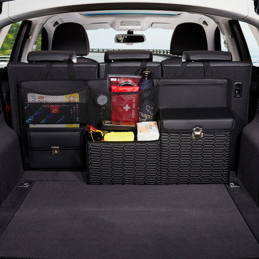 Car Multi-function Leather Trunk Foldable Storage Box(Black) - Stowing Tidying by buy2fix | Online Shopping UK | buy2fix