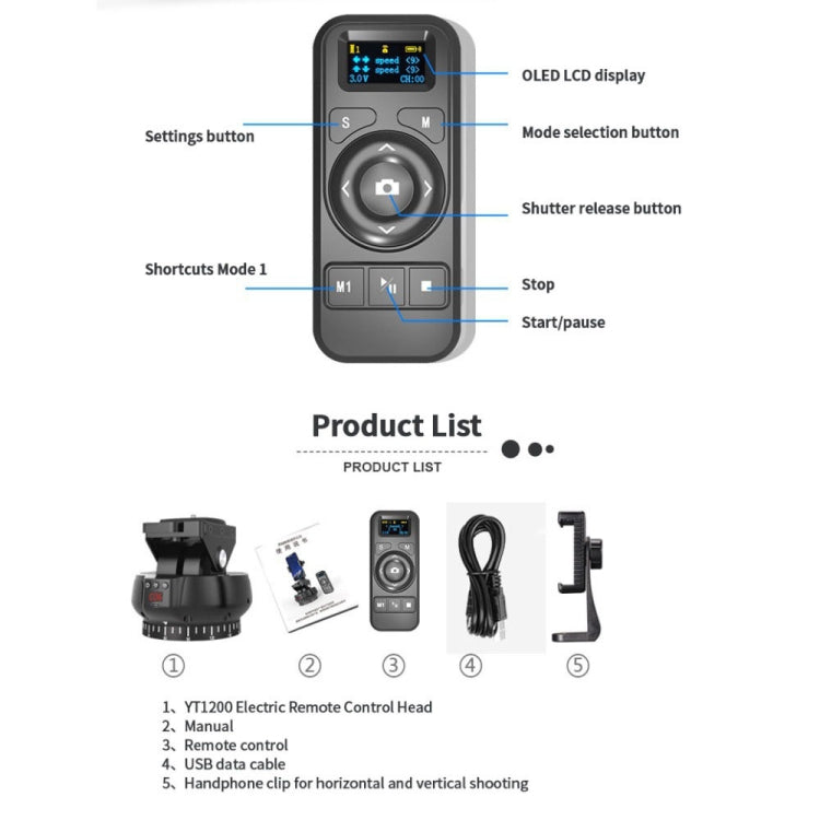 Desiontal YT1200 Electric Gimbal Multifunctional Live Dual-Shaft Control - Handheld Gimbals by Desiontal | Online Shopping UK | buy2fix