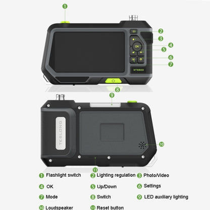 Teslong NTS500 5.5mm-3M Dual Lens 5 Inch Large Screen Industrial Pipe Borescope Industrial Inspection Tools -  by Teslong | Online Shopping UK | buy2fix