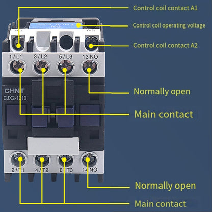 CHNT CJX2-1810 18A 220V Silver Alloy Contacts Multi-Purpose Single-Phase AC Contactor - Relays by CHNT | Online Shopping UK | buy2fix