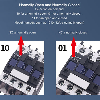 CHNT CJX2-1201 12A 220V Silver Alloy Contacts Multi-Purpose Single-Phase AC Contactor - Relays by CHNT | Online Shopping UK | buy2fix