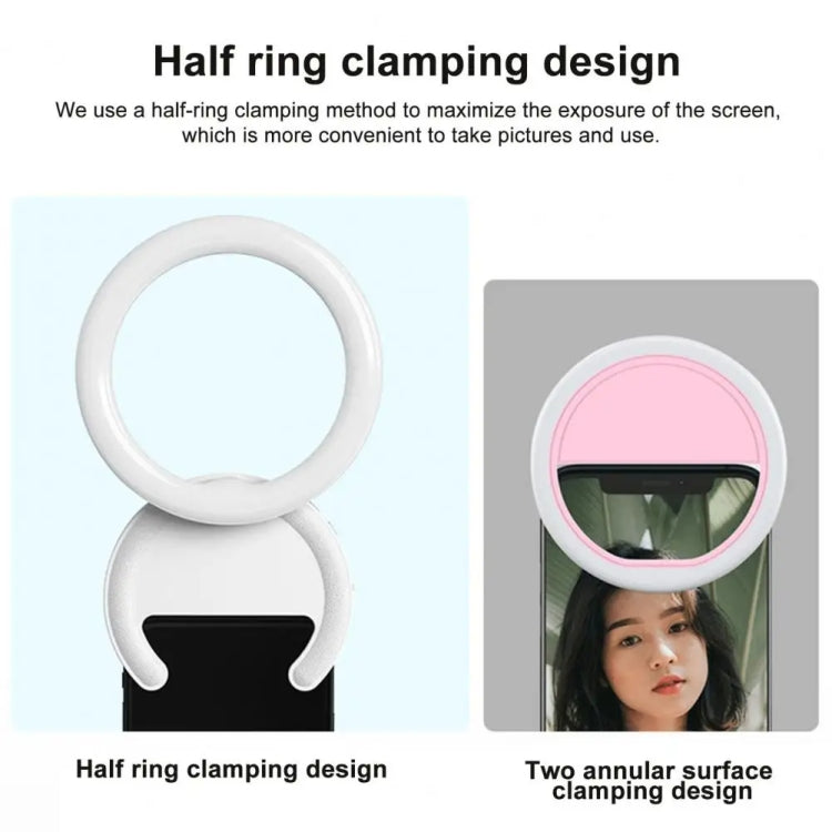 10cm Mobile Phone Fill Light Half-Ring Clip Type Unblocked Screen Lamp(White) - Selfie Light by buy2fix | Online Shopping UK | buy2fix