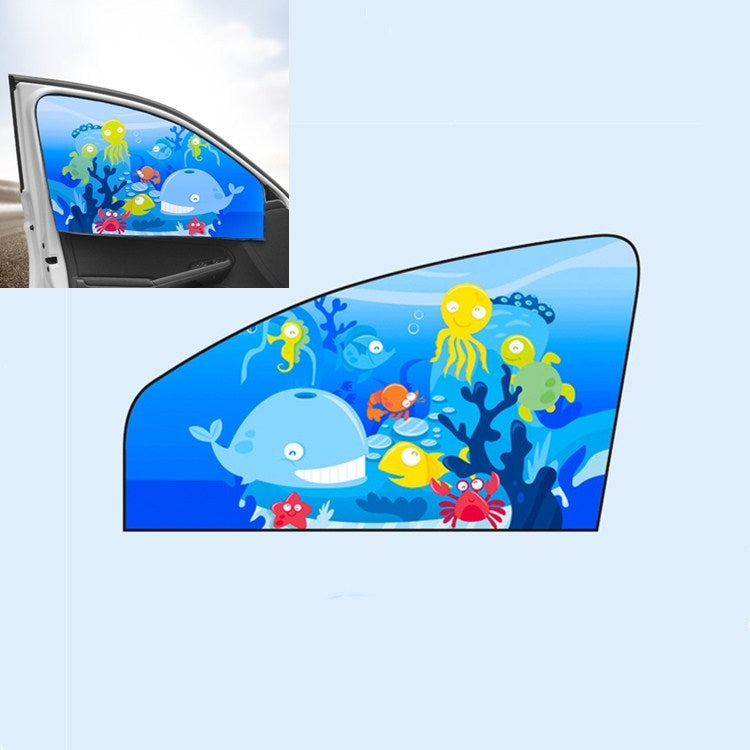 Car Cartoon Magnetic Sunshade Sunscreen Telescopic Collapsible Sunshield, Size:Co-pilot(Underwater World) - Window Foils & Solar Protection by buy2fix | Online Shopping UK | buy2fix