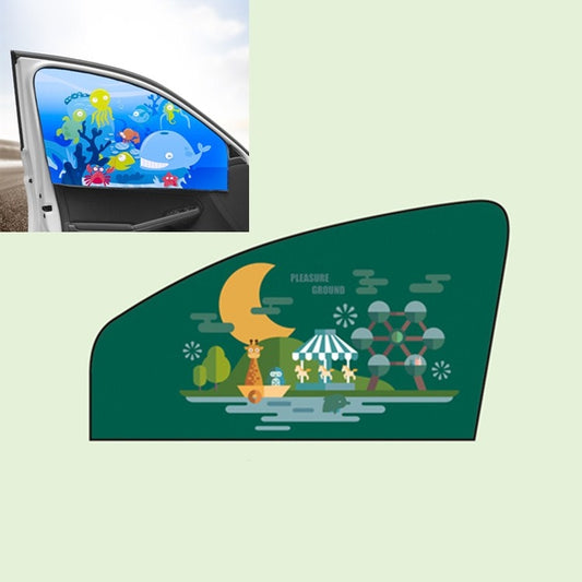 Car Cartoon Magnetic Sunshade Sunscreen Telescopic Collapsible Sunshield, Size:Co-pilot(Amusement Park) - Window Foils & Solar Protection by buy2fix | Online Shopping UK | buy2fix