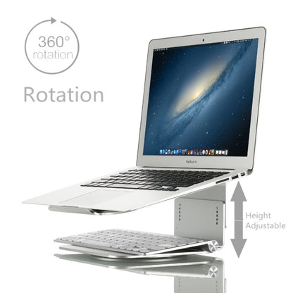 Height Adjustable Aluminum Alloy Laptop Cooling Stand 360 Rotation Ergonomic 10-17 inch Notebook Holder for MacBook Air Pro - Laptop Stand by COOLCOLD | Online Shopping UK | buy2fix