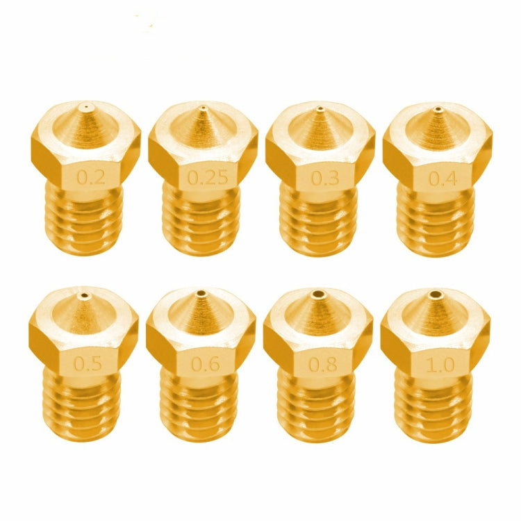 8 PCS Bugatti 3D Printer Accessories E3D-V5 V6 Nozzle M6 Thread Consumables Hot Nozzle, Size:3/0.4mm - 3D Printer by buy2fix | Online Shopping UK | buy2fix