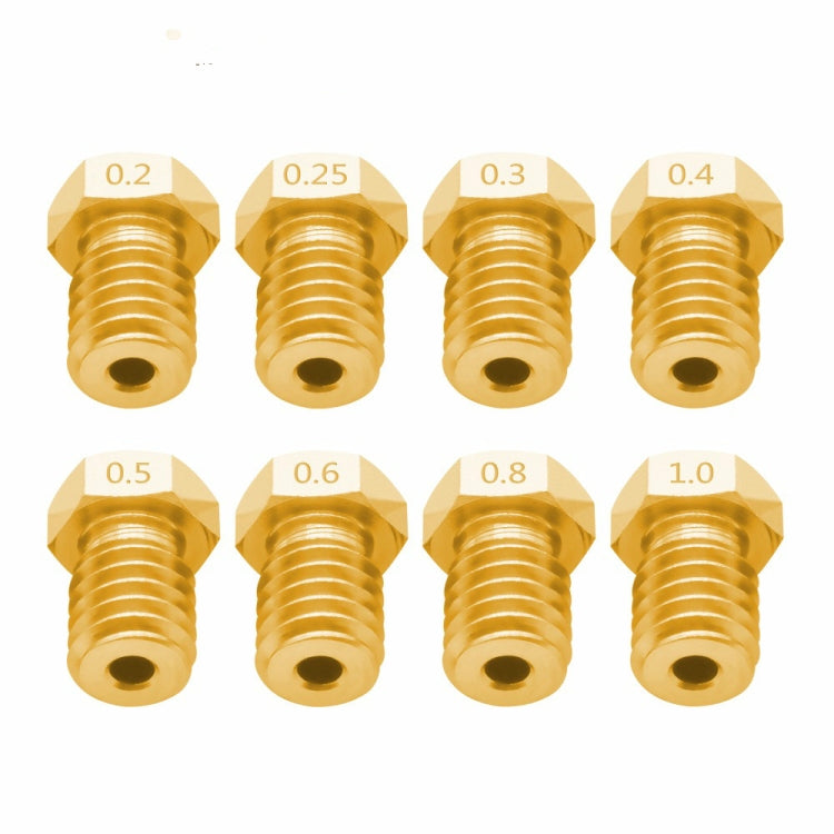 8 PCS Bugatti 3D Printer Accessories E3D-V5 V6 Nozzle M6 Thread Consumables Hot Nozzle, Size:3/0.4mm - 3D Printer by buy2fix | Online Shopping UK | buy2fix