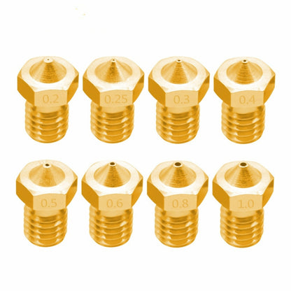 8 PCS Bugatti 3D Printer Accessories E3D-V5 V6 Nozzle M6 Thread Consumables Hot Nozzle, Size:3/0.8mm - Consumer Electronics by buy2fix | Online Shopping UK | buy2fix