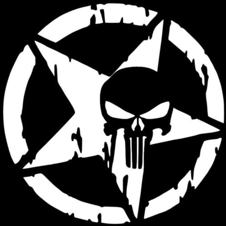 10 PCS The Punisher Skull Car Sticker Pentagram Vinyl Decals Motorcycle Accessories, Size: 13x13cm - Decorative Sticker by buy2fix | Online Shopping UK | buy2fix