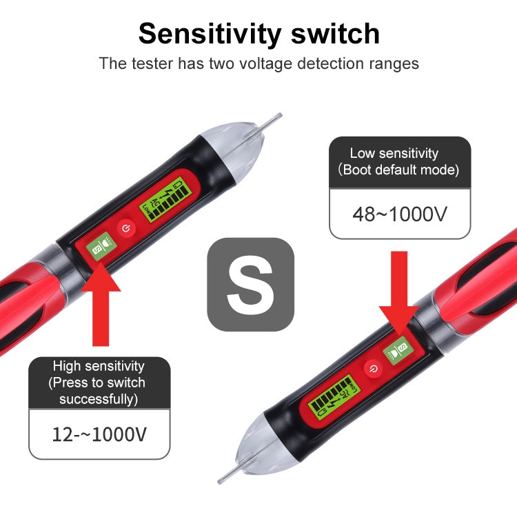 WINTACT WT3010  LED AC Voltage Tester Non-Contact Detector Pen 12-1000V AC Voltage Detector - Current & Voltage Tester by Wintact | Online Shopping UK | buy2fix