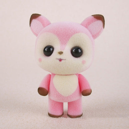 Little Cute PVC Flocking Animal Deer Dolls Birthday Gift Kids Toy, Size: 5*3.5*7cm(Pink) - Soft Toys by buy2fix | Online Shopping UK | buy2fix