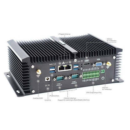 HYSTOU P12-I5-8250U Fanless Mini PC Intel Core i5-8250U Processor Quad Core up to 1.6GHz, RAM: 8G, ROM: 256G, Support Win 7 / 8 / 10 / Linux(Black) - Barebone Mini PCs by HYSTOU | Online Shopping UK | buy2fix