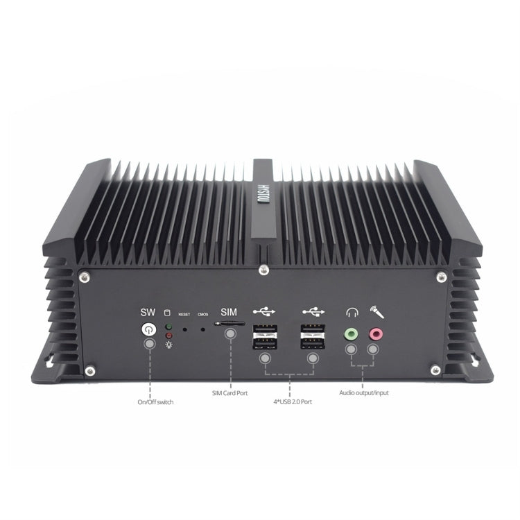 HYSTOU P12-I5-8250U Fanless Mini PC Intel Core i5-8250U Processor Quad Core up to 1.6GHz, RAM: 16G, ROM: 256G, Support Win 7 / 8 / 10 / Linux(Black) - Barebone Mini PCs by HYSTOU | Online Shopping UK | buy2fix