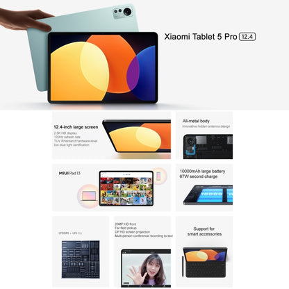 Xiaomi Pad 5 Pro, 12.4 inch, 12GB+512GB, Dual Back Cameras, MIUI 13 Qualcomm Snapdragon 870 Octa Core up to 3.2GHz, 10000mAh Battery (Silver) - Other by Xiaomi | Online Shopping UK | buy2fix