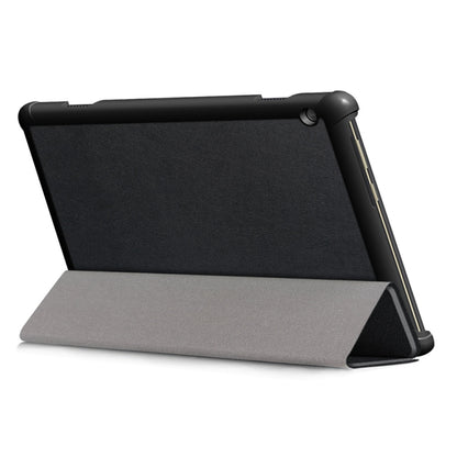 3-folding Custer Texture Deformation Flip Leather Case for Lenovo Tab M10 TB-X605F / X505F(Black) - For Lenovo by buy2fix | Online Shopping UK | buy2fix