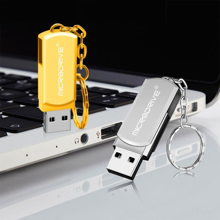 MicroDrive 128GB USB 2.0 Creative Personality Metal U Disk with Keychain (Gold) - USB Flash Drives by MicroDrive | Online Shopping UK | buy2fix