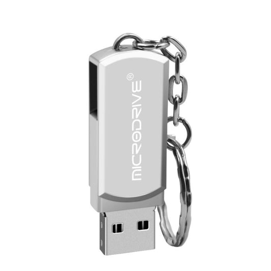 MicroDrive 128GB USB 2.0 Creative Personality Metal U Disk with Keychain (Silver) - USB Flash Drives by MicroDrive | Online Shopping UK | buy2fix