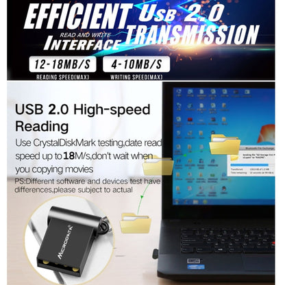 MiCRODATA 8GB USB 2.0 Computer and Car Two-use Mini U Disk (Black) - USB Flash Drives by MiCRODATA | Online Shopping UK | buy2fix