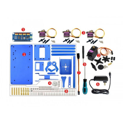 Waveshare 4-DOF Metal Robot Arm Kit for Raspberry Pi, Bluetooth / WiFi Remote Control, US Plug - Modules Expansions Accessories by Waveshare | Online Shopping UK | buy2fix